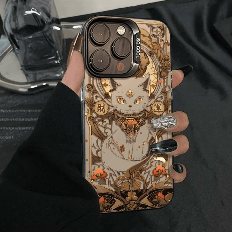 财运猫咪适用苹果16/15华为OPPO小米iphone14一加元气手机防摔壳