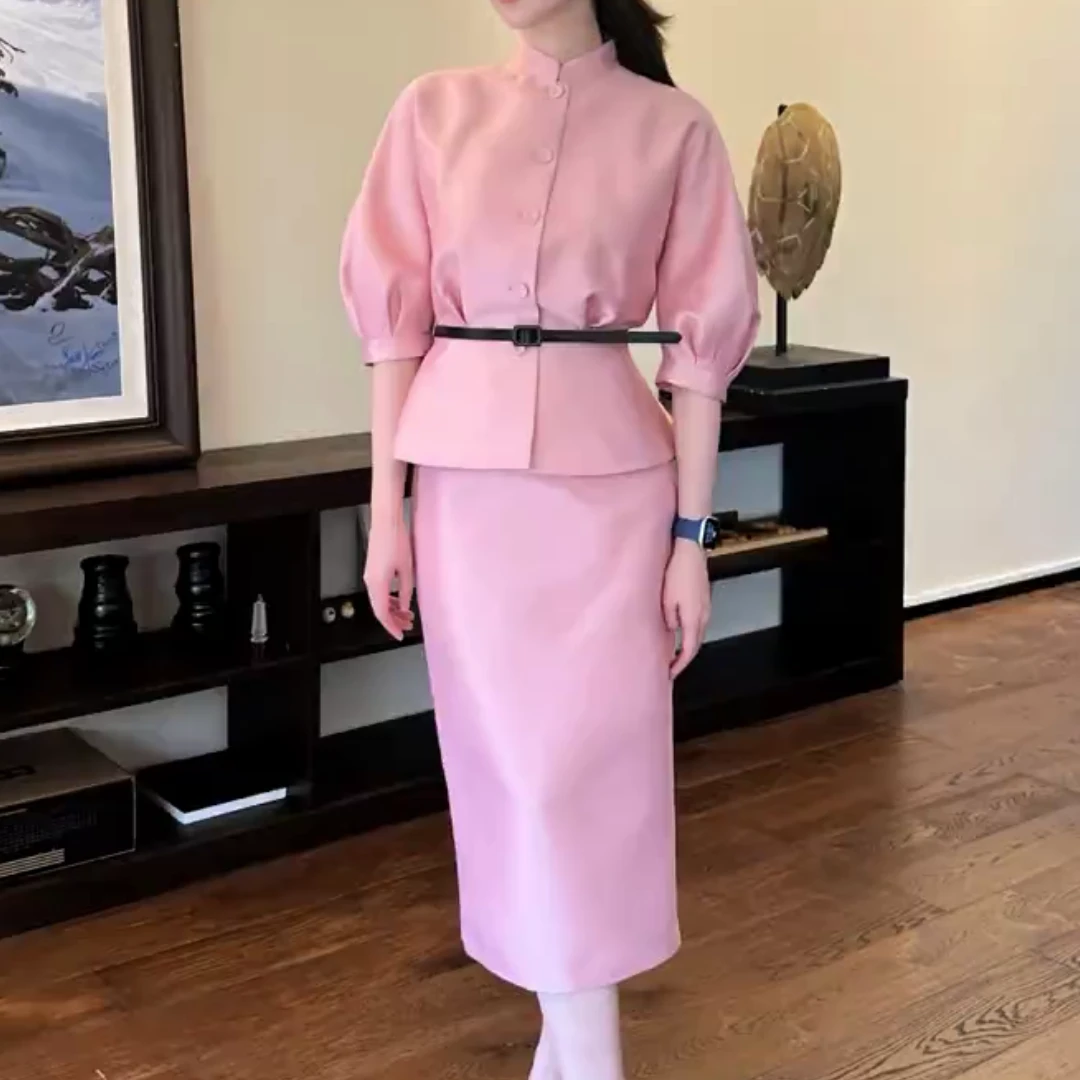 2025春夏新款时尚显瘦气质女士网红洋气两件套百搭款K8289