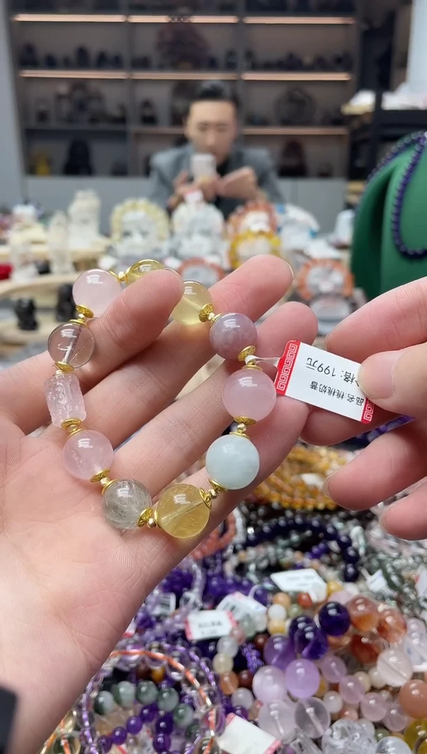 未镶嵌手链水晶多宝卡13mm+