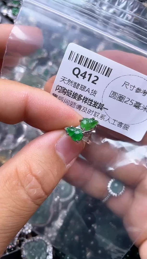 【闪购商品】翡翠颈饰未镶嵌Q412耳扣