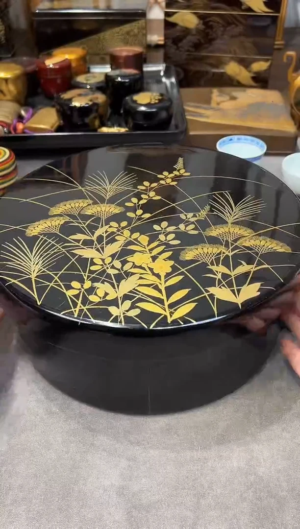 金莳绘 茶仓 大漆漆器大漆漆器