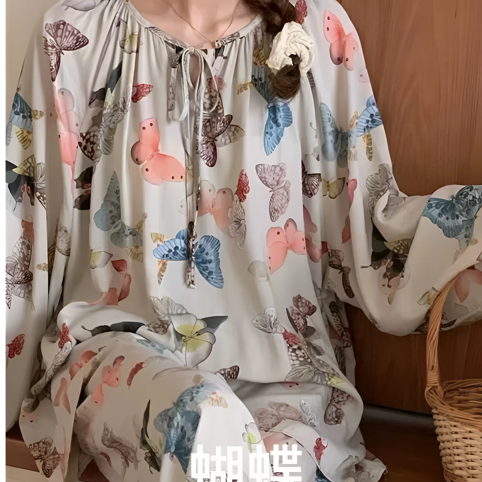 棉绸套装碎花六款花型春秋女士宽松休闲舒适