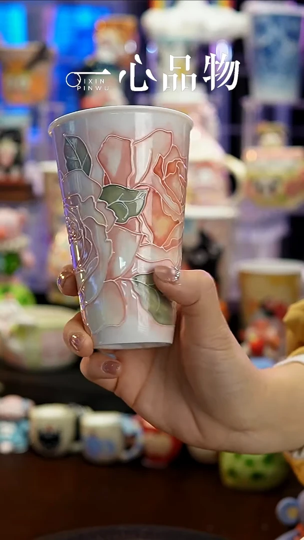 杯子瓷S304景德镇手工手绘杯子摆件