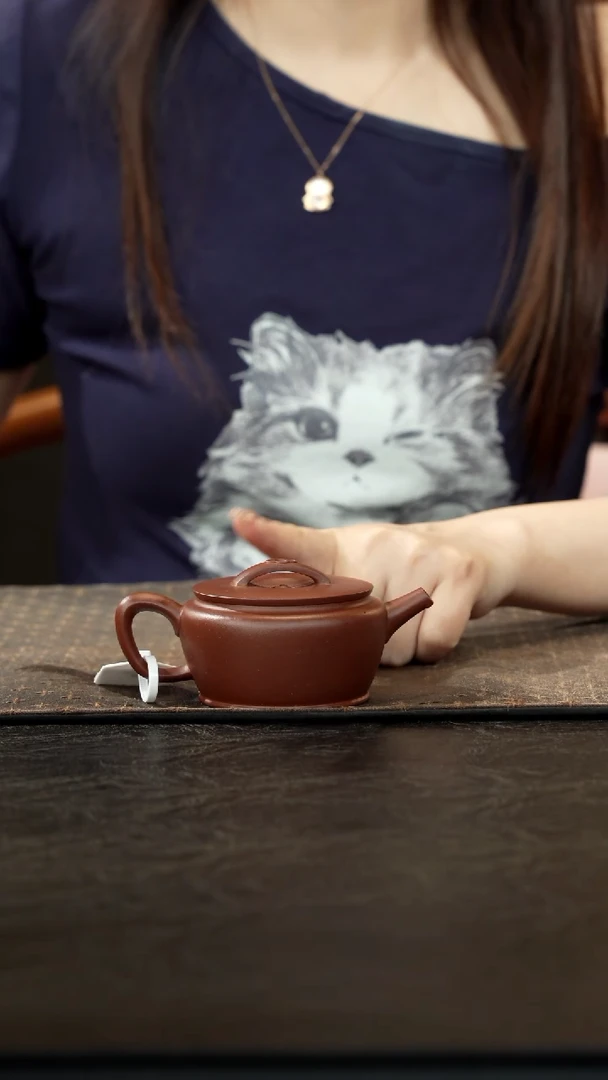 茶壶紫砂底槽青清流汉瓦壶光素150cc