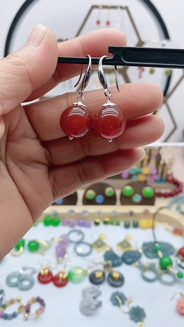 未镶嵌南红玛瑙耳饰741