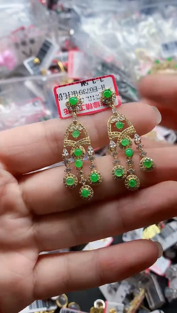 银S925镶嵌戒指翡翠天然A货缅甸翡翠