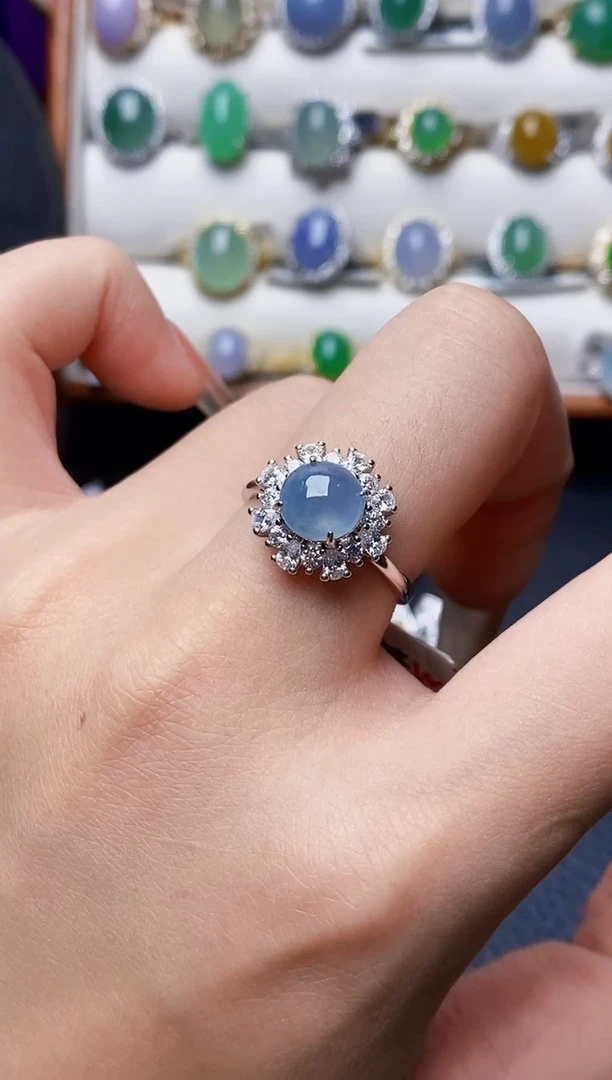 银S925镶嵌戒指翡翠4059