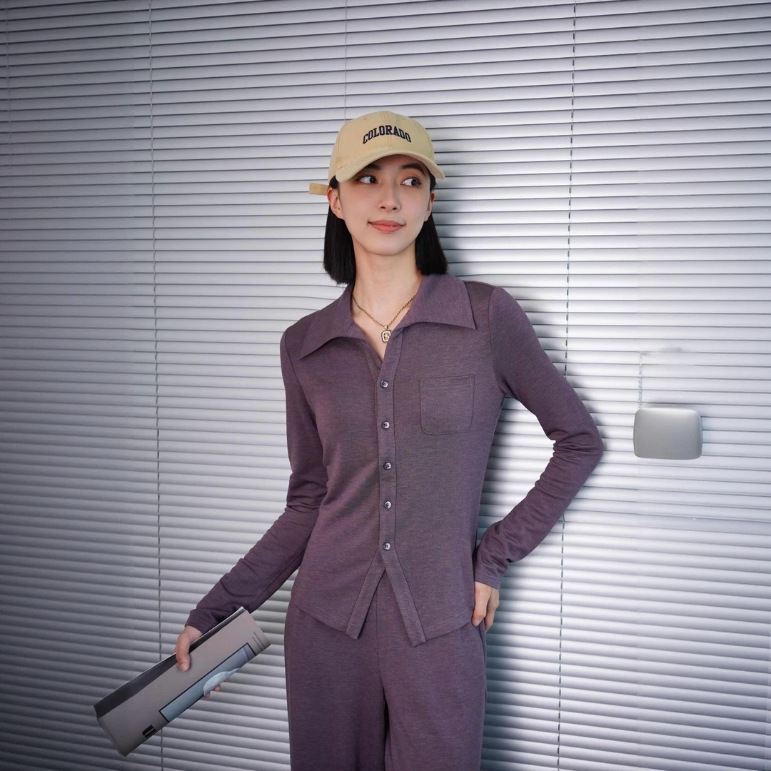 哥弟外穿V领莫代尔长袖衬衣衬衫爆款衬衫女秋冬内搭1301041