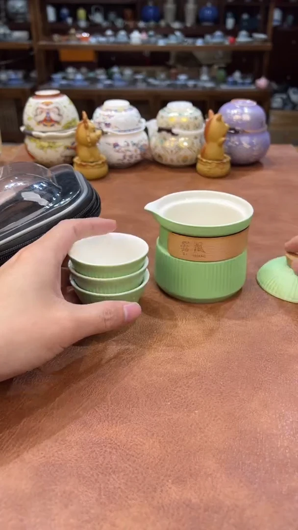 真的很便宜会开片的旅行茶具