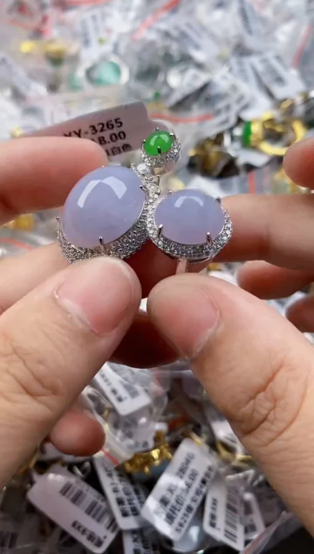 翡翠戒指银S925镶嵌22222222   7