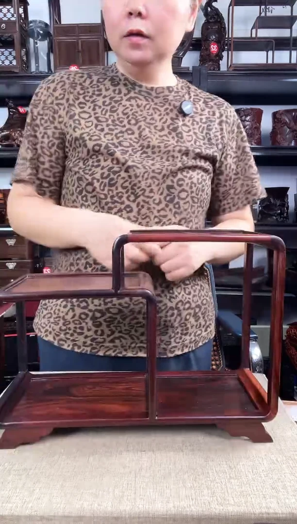 木二连摆台237瑕疵老李红木工艺品