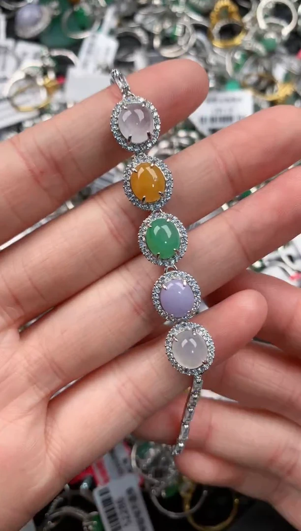 银S925镶嵌戒指翡翠555---2