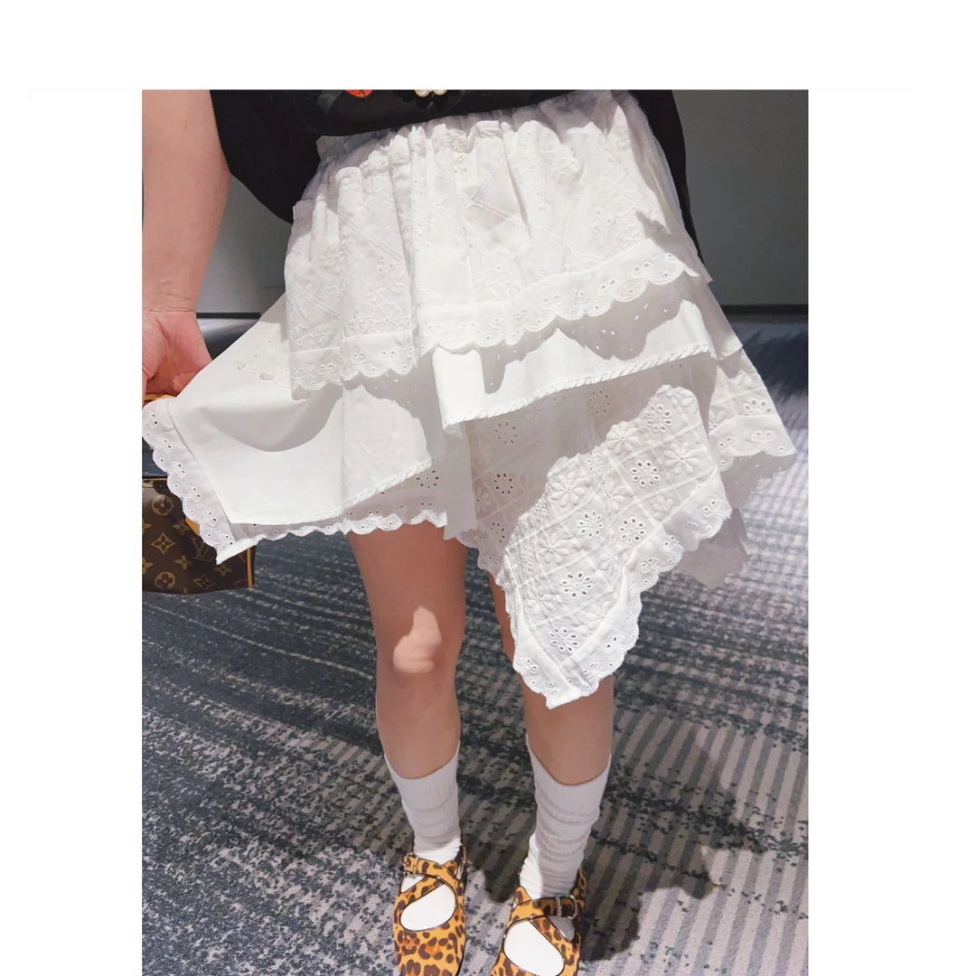 十三行设计感百搭蕾丝短裙女2025春季新款高腰不规则洋气半身裙潮