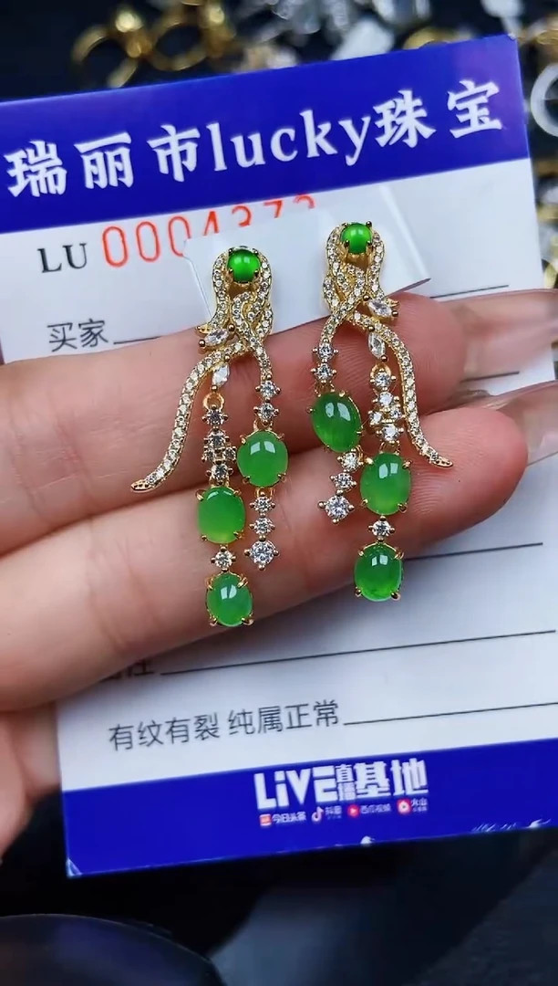 翡翠银S925镶嵌颈饰4373