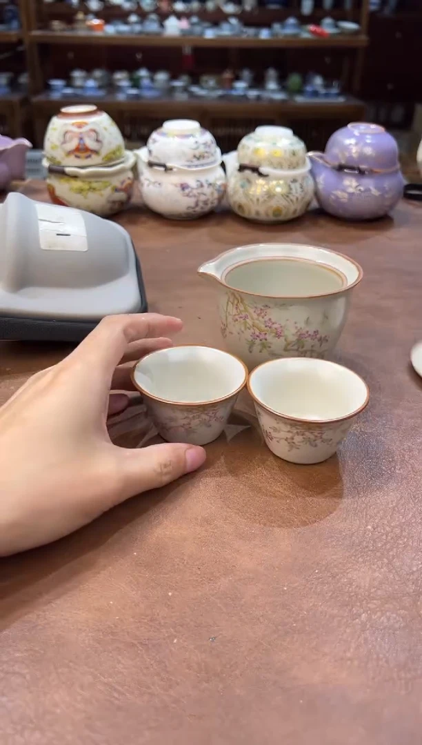 真的很便宜超好看会开片的旅行茶具