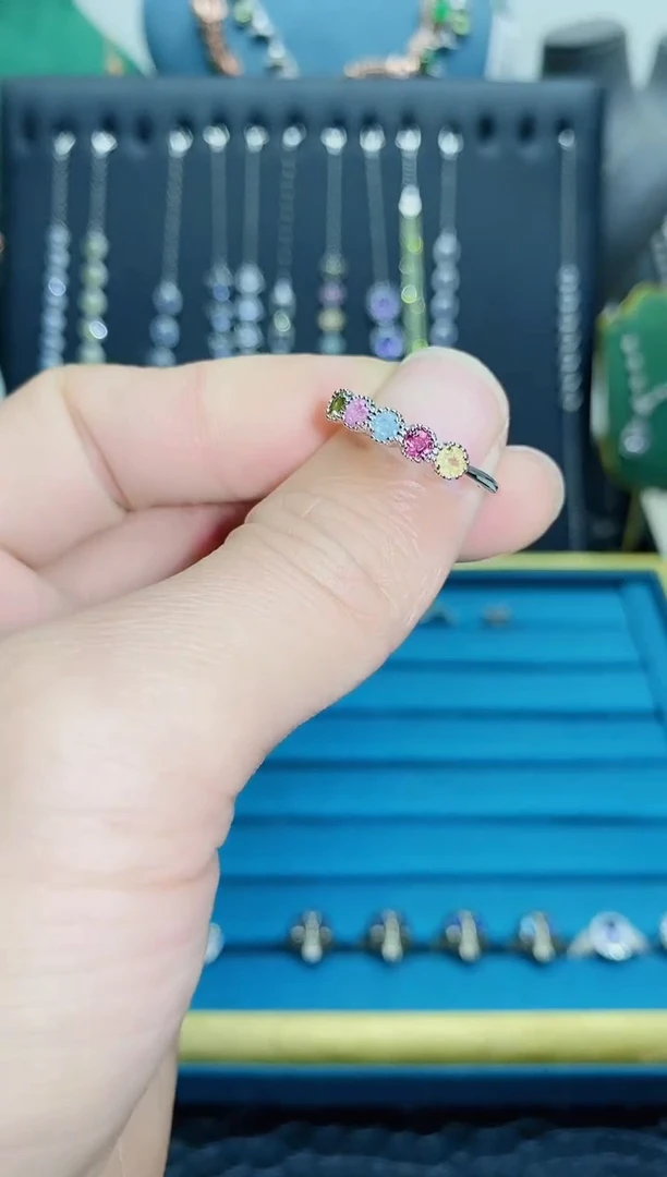 【闪购商品】碧玺戒指银S925镶嵌1211