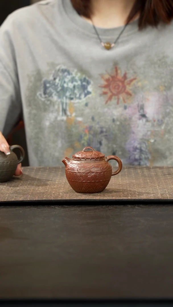 茶壶紫砂柴烧紫泥青铜律100cc
