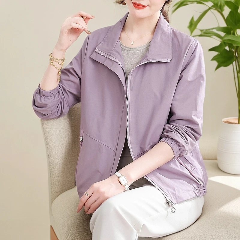 妈妈春装2025新款时尚高贵风衣外套中老年女装50岁夹克衫短款上衣