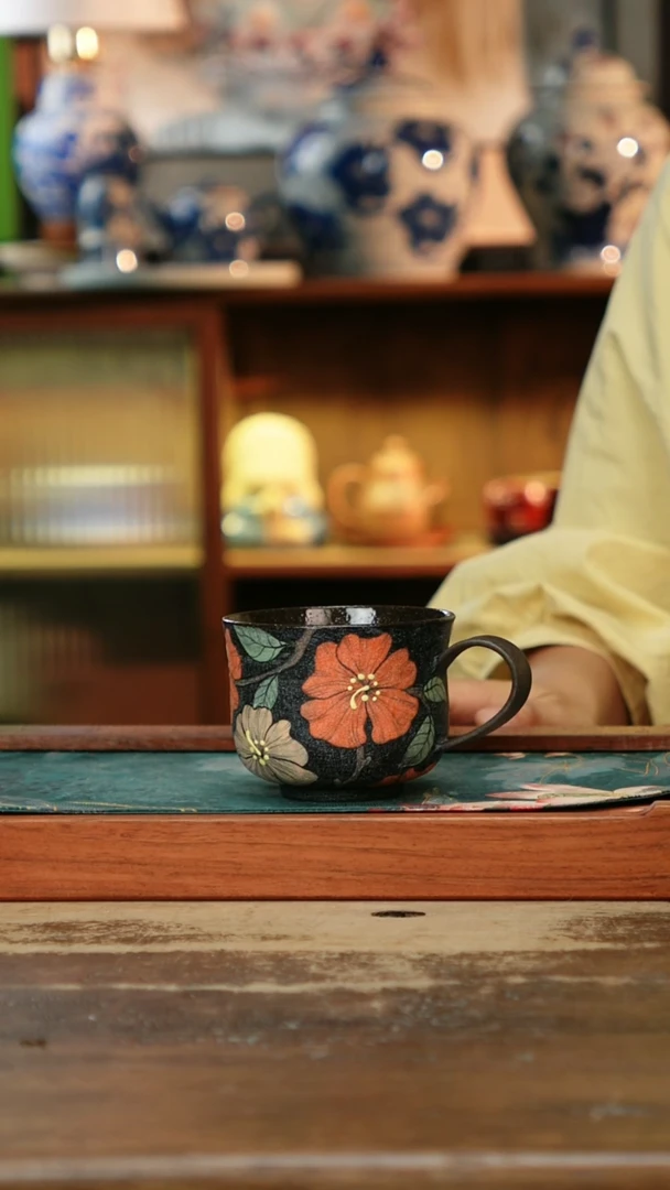 瓷片景德镇纯手工釉下彩精品茶具水杯