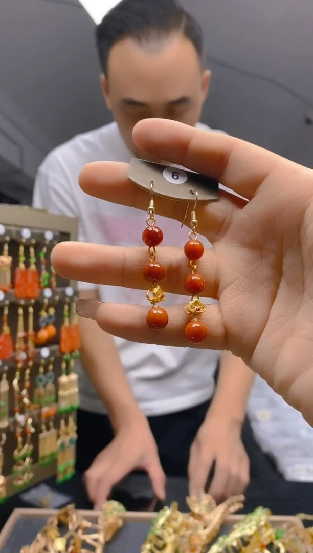 【闪购商品】翡翠耳饰合金075翡翠耳钩