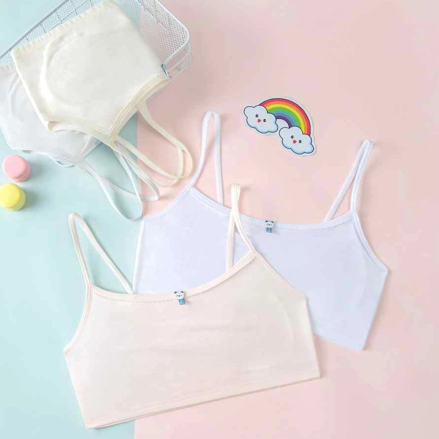 兰盼女童内衣发育初期小学生7-12岁大童抹胸女孩吊带背心薄夏季