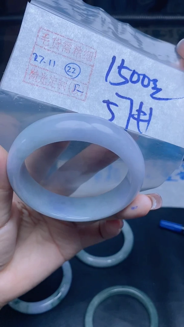 未镶嵌定制翡翠22号 毛货需精细抛光 57圈口