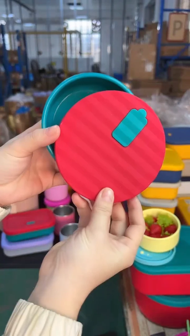 硅胶绿底红盖-300圆形波浪盒