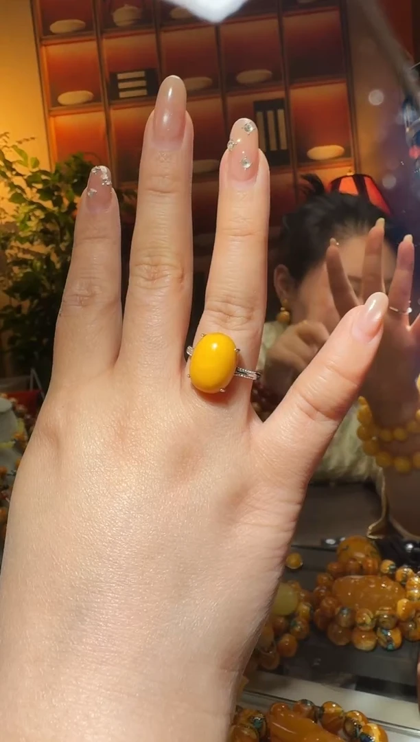 蜜蜡颈饰银S925镶嵌5457天然蜜蜡珠宝奇石全都保真