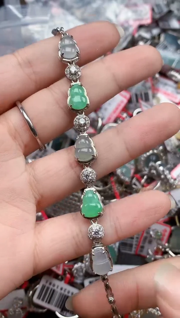银S925镶嵌戒指翡翠天然A货缅甸翡翠