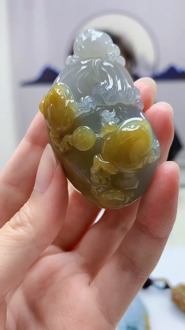 定制翡翠未镶嵌4902zm-毛货挂件151