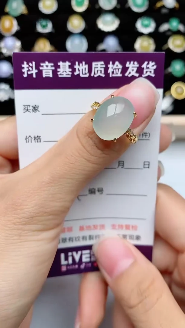 翡翠戒指银S925镶嵌.