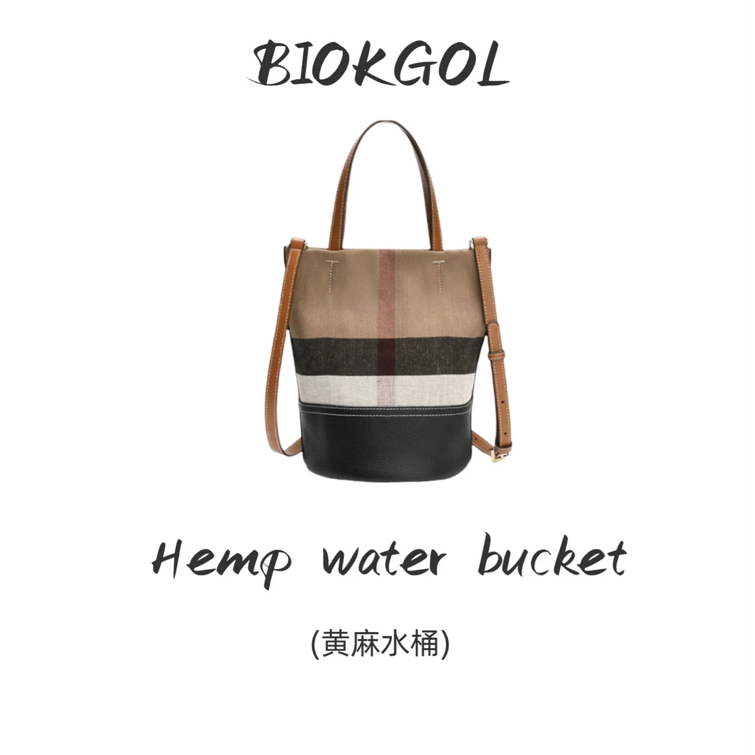 BIOKGOL/百顾原创设计  高定头层牛皮配黄麻 斜挎手提包     9233