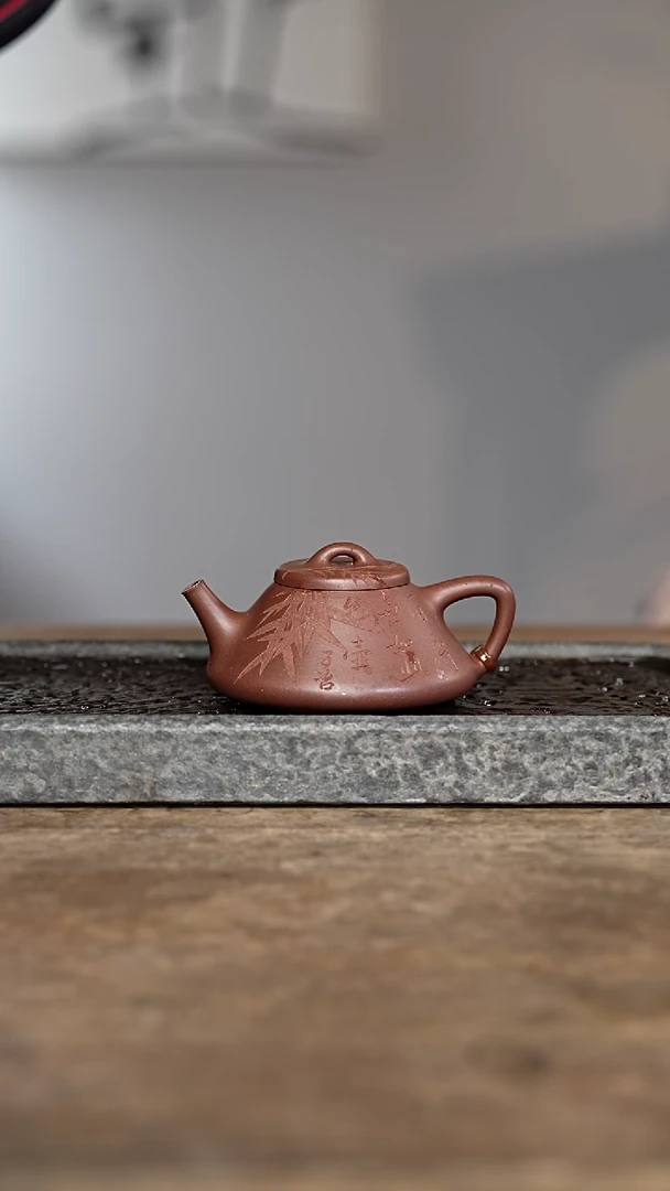 【闪购商品】紫砂壶全手子冶石瓢摹古紫泥158cc