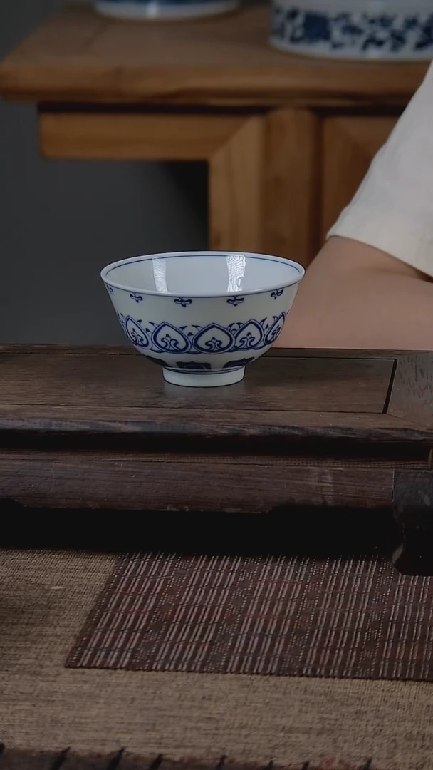 折葵非器手工手绘宝相鸡心杯