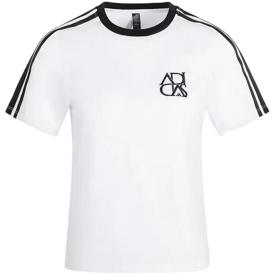 adidas/阿迪达斯女款舒适透气柔软亲肤短袖常规T恤白色JY7627