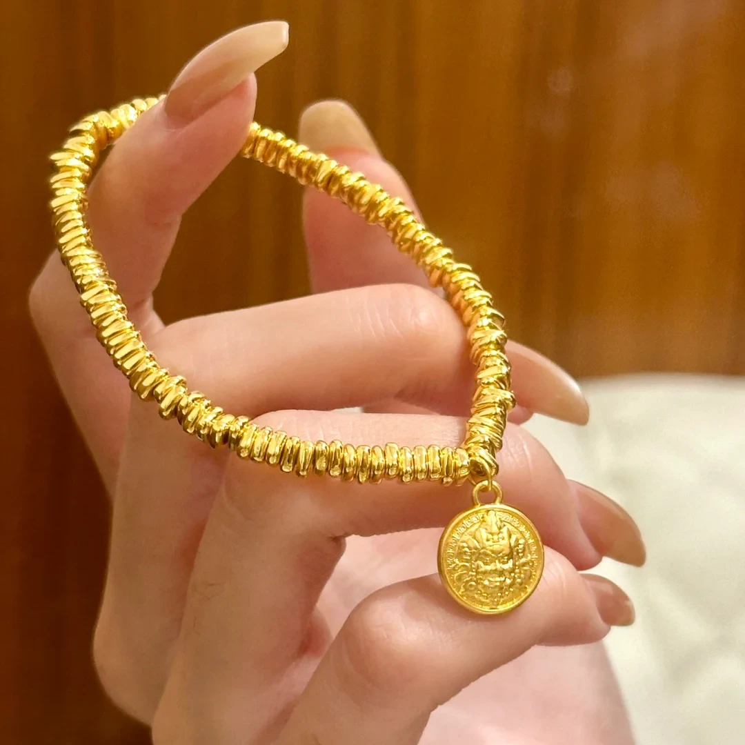 金展【黄财神碎金盘缠手串】足金999投资金条攒黄金