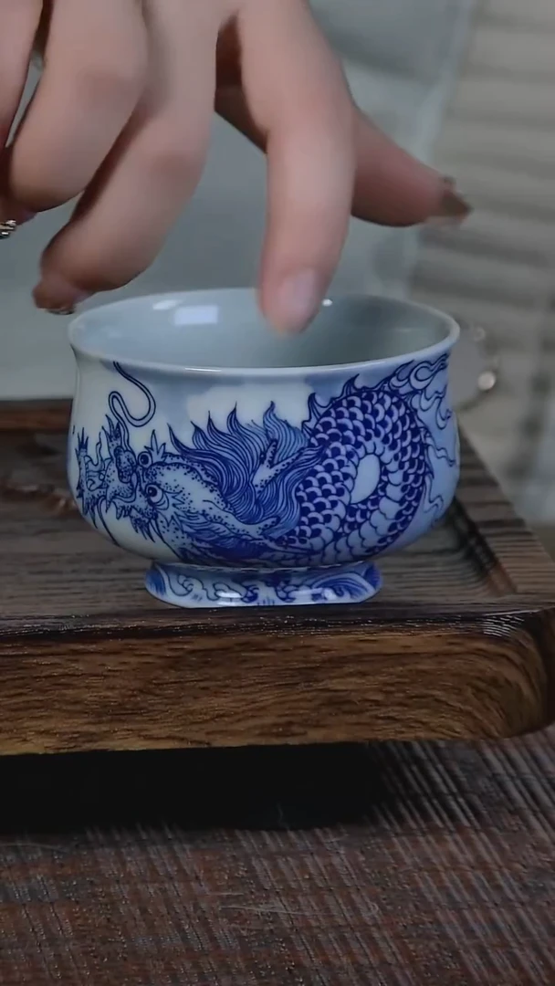 【闪购商品】折葵非器手工手绘鱼化龙炉式杯微瑕