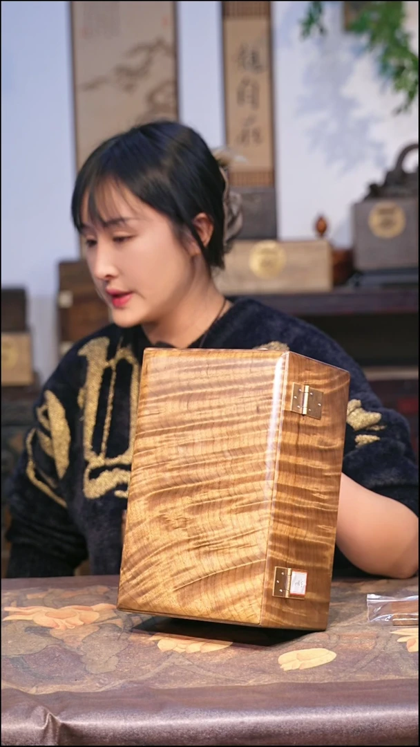 金丝楠盒子细水波纹金丝楠料【10】