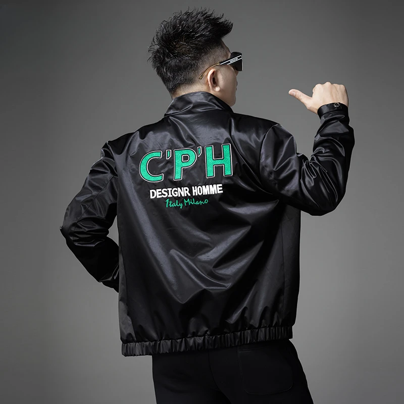 秋季立领夹克休闲外套男士2025新款潮牌春秋季立领夹克衫上衣男装