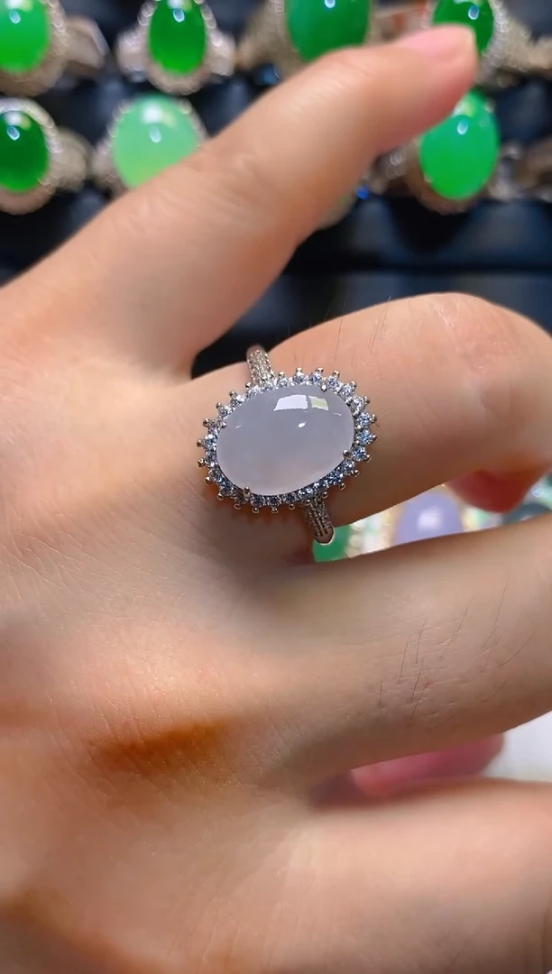 翡翠银S925镶嵌耳饰天然