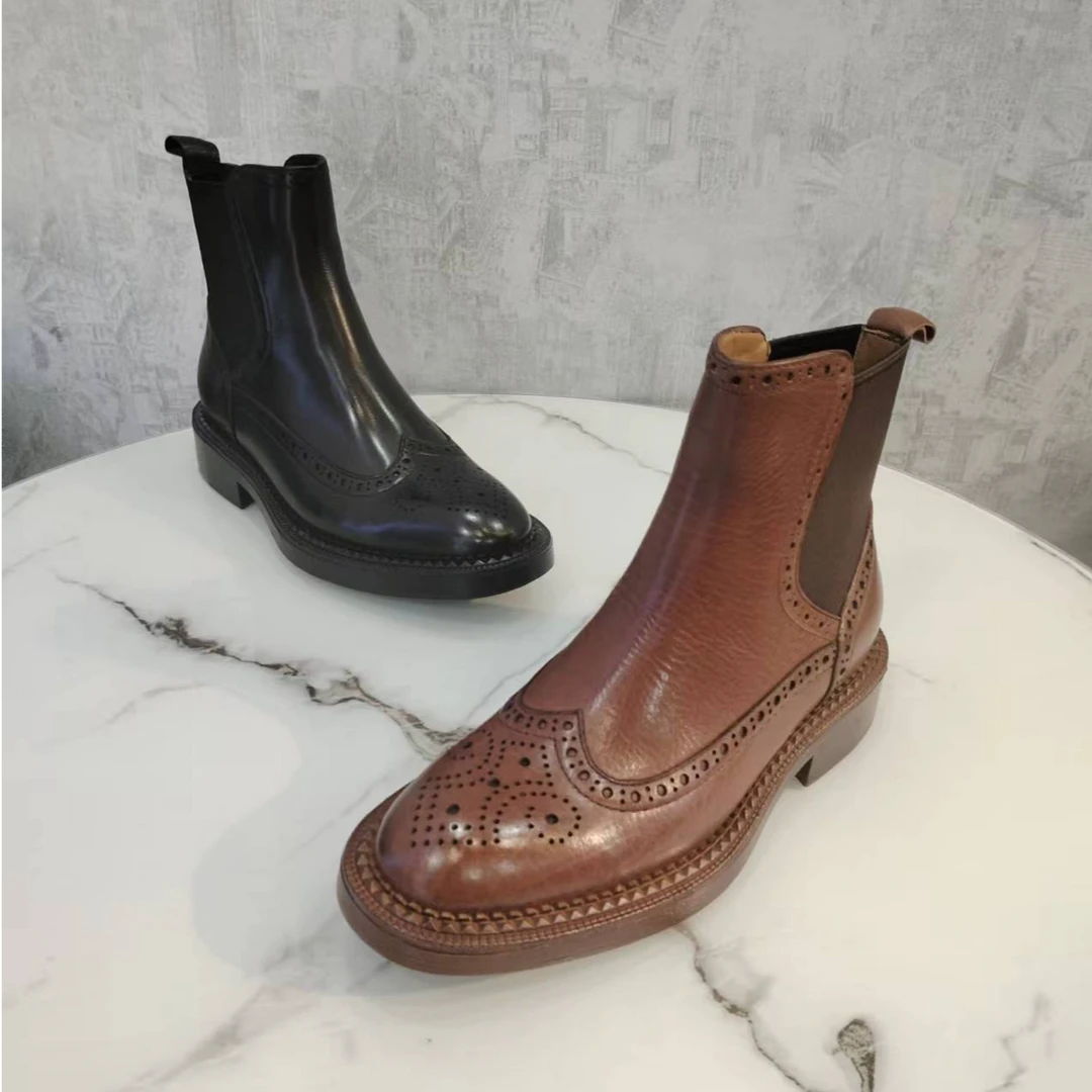 658-3休闲马丁靴女士时尚百搭真皮复古潮流英伦风短靴休闲马丁靴