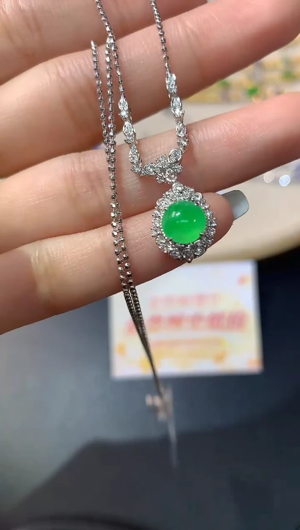 套链18K金镶嵌翡翠套链A362|13800