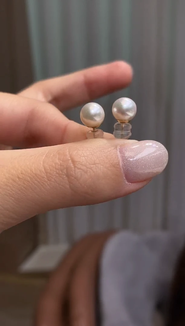 18K金镶嵌耳饰海水珍珠耳饰 多样性发一件