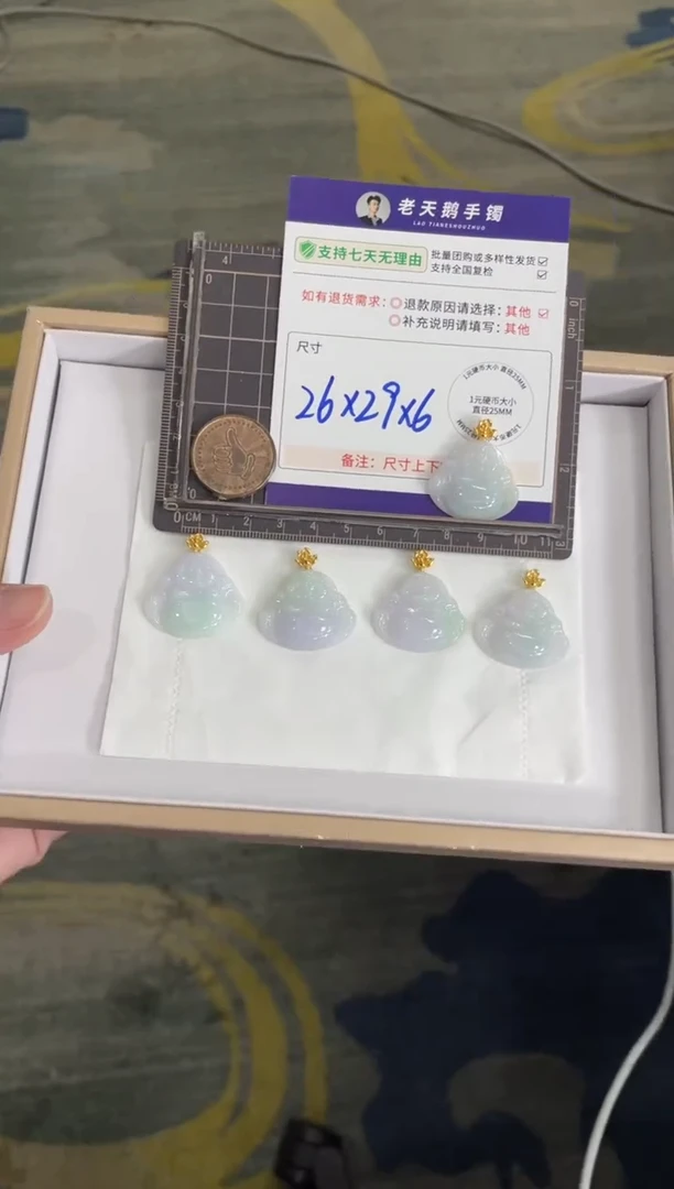 银S925镶嵌挂件翡翠佛公FL3配绳/多样性发其一CP