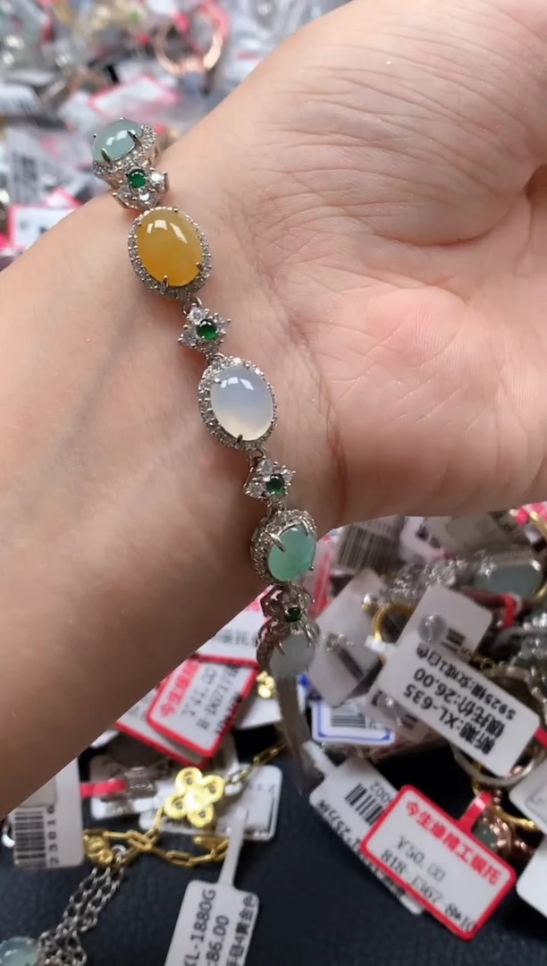 翡翠戒指银S925镶嵌天然A货缅甸翡翠