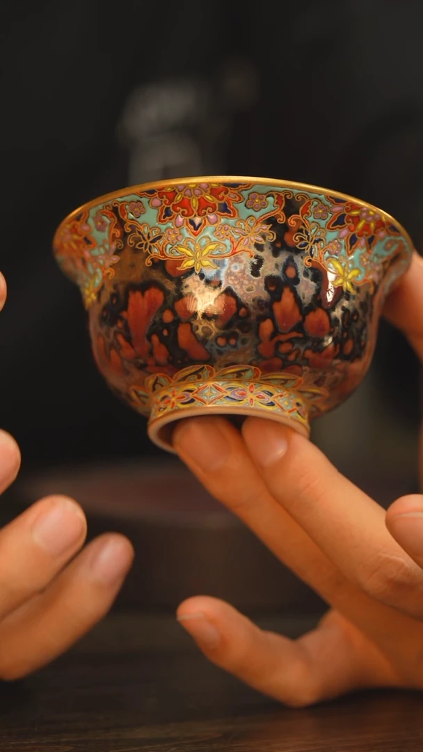 杯106柴房陶瓷柴烧珐琅斑鹿压手杯