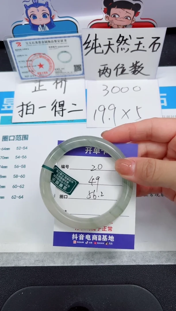 石英质玉手镯未镶嵌20#-圈口56.2