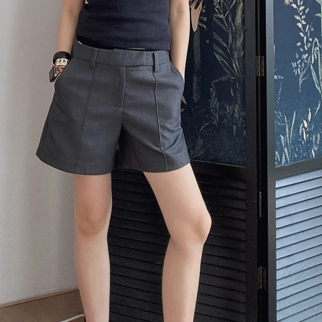 Action Studios 【懒人裤】大大 休闲显瘦薄款西装短裤9015
