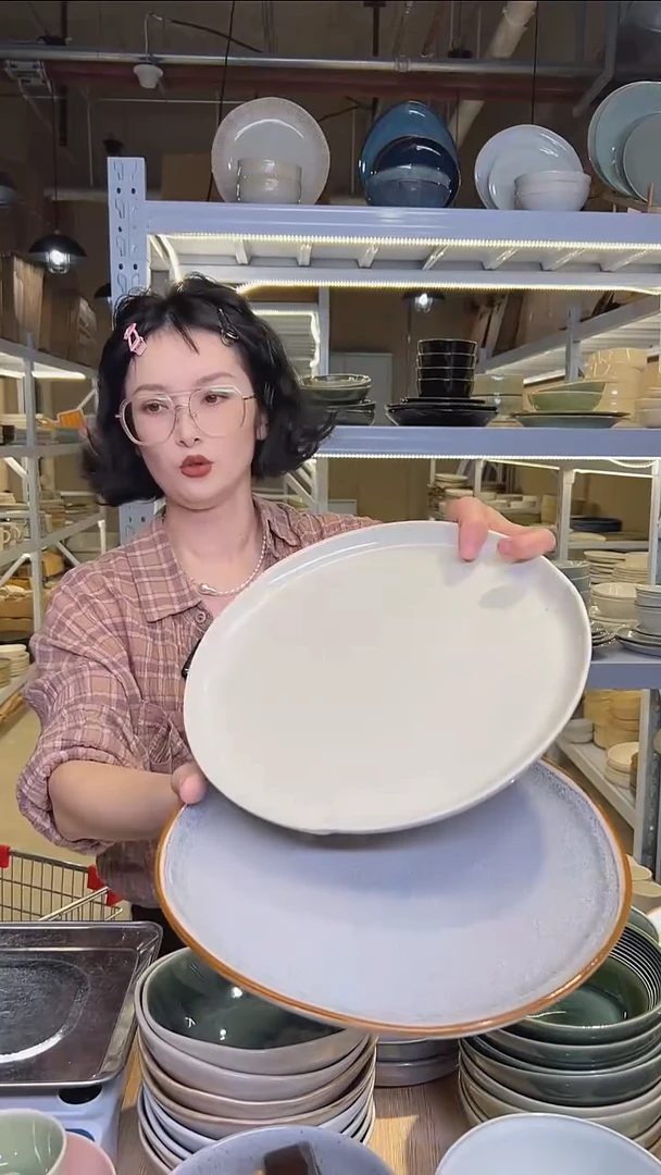 瓷53外贸尾货高温釉下彩陶瓷餐具默认微瑕