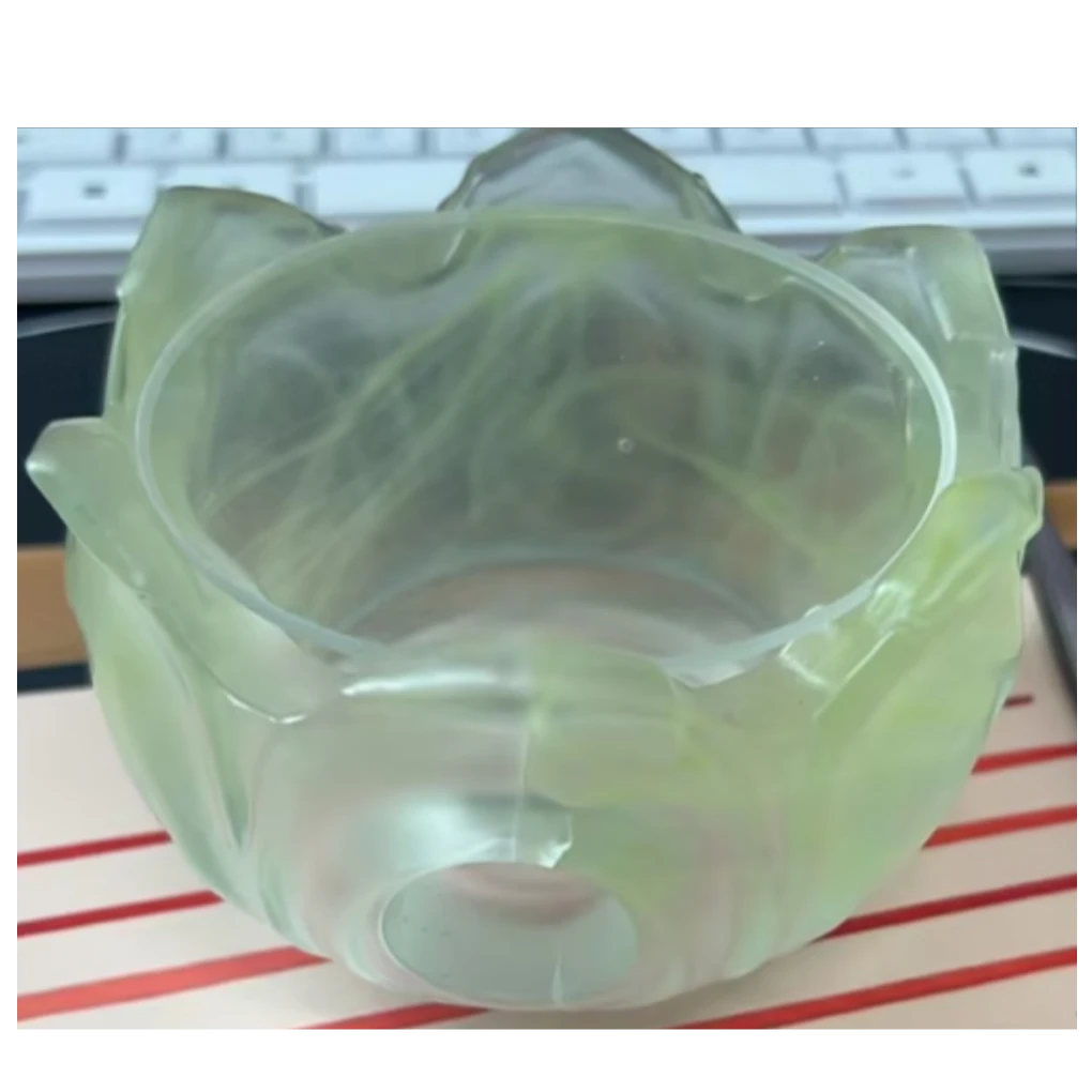 【悦生活】绿色莲花温茶器（带镊子和蜡烛）（Q7747）